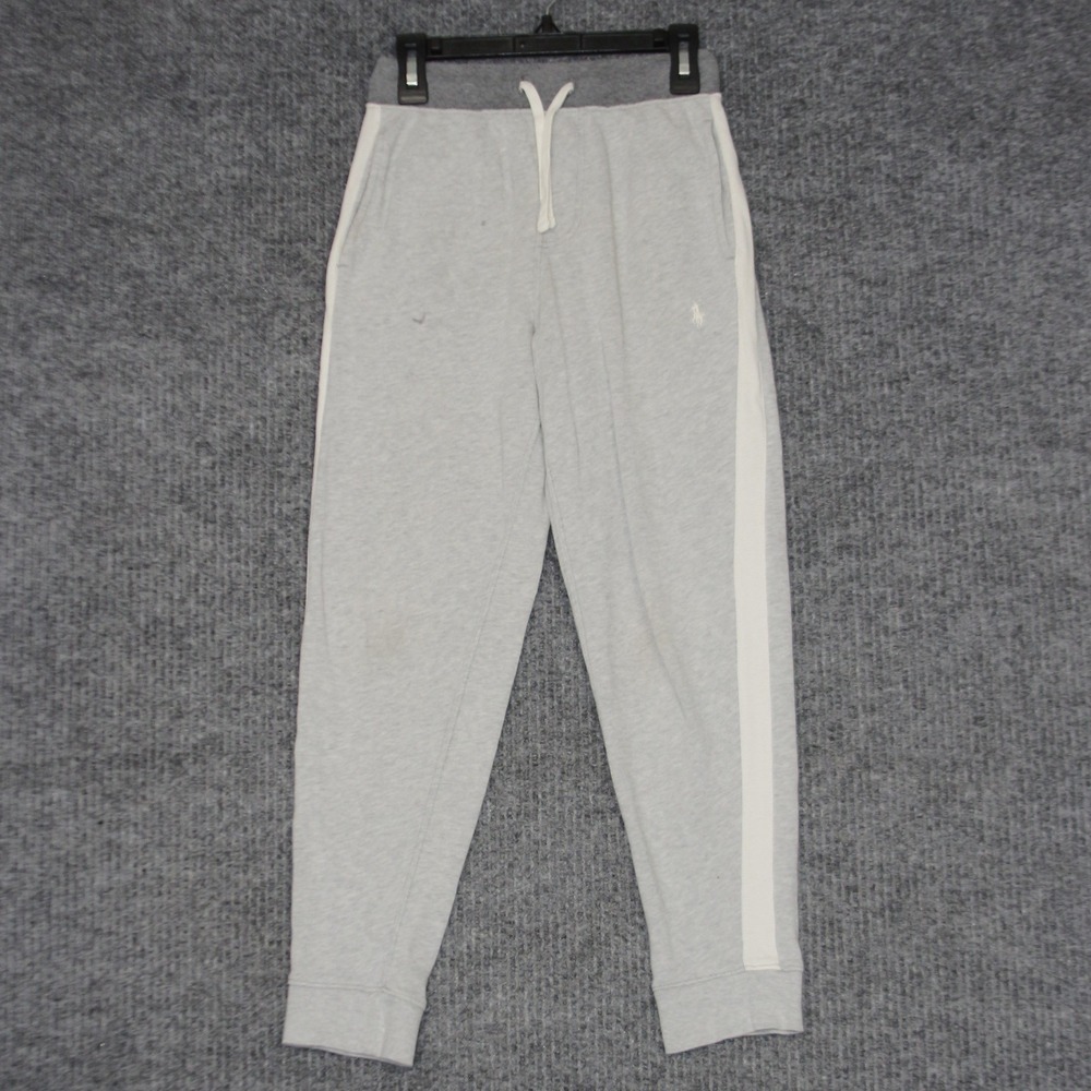 Polo Ralph Lauren Sweatpants Kids S 8 Gray Joggers Cotton Side Stripe